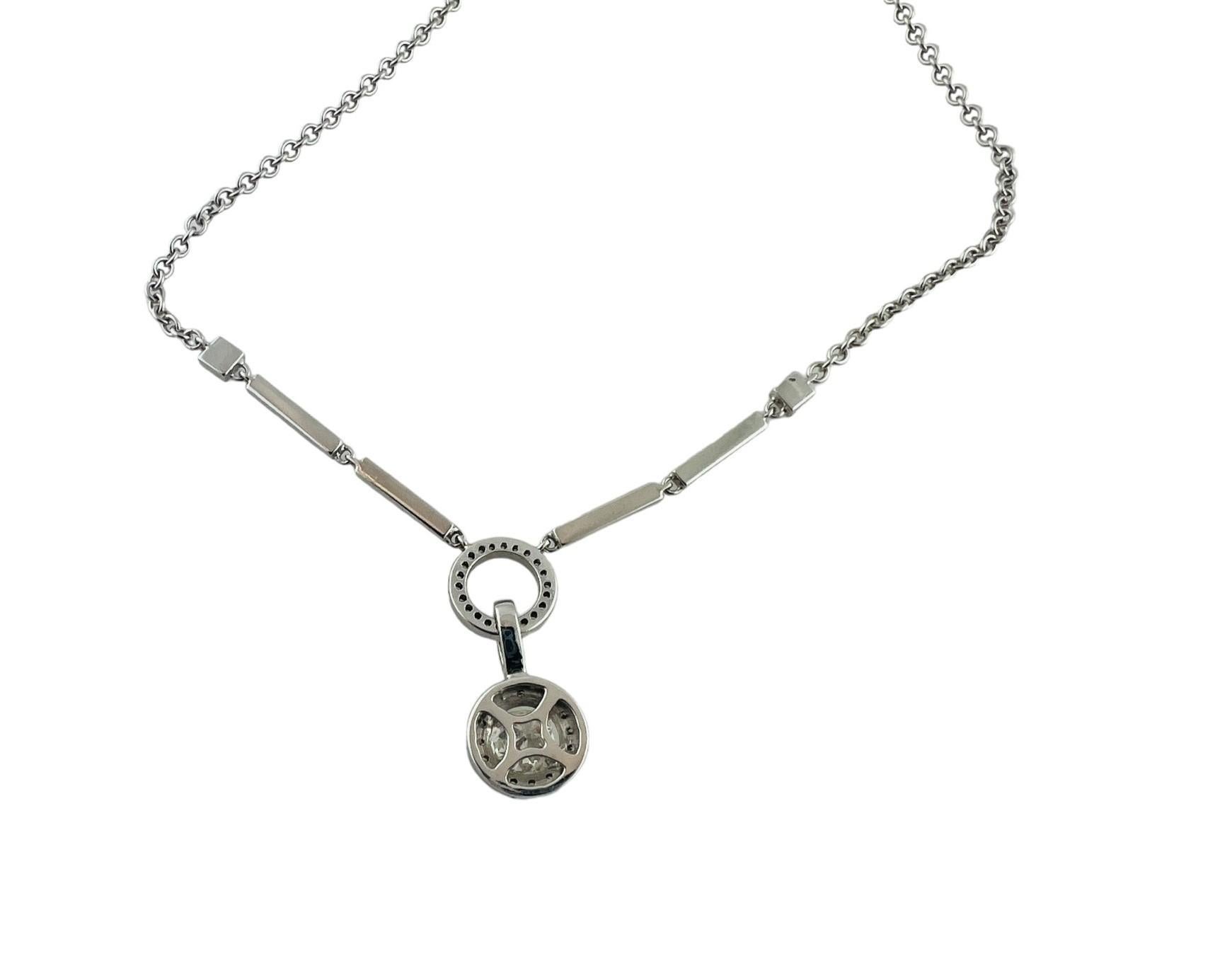 Women's 14 Karat White Gold Diamond Pendant Necklace #16749 For Sale