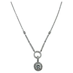 Collier pendentif en or blanc 14 carats et diamants n° 16749