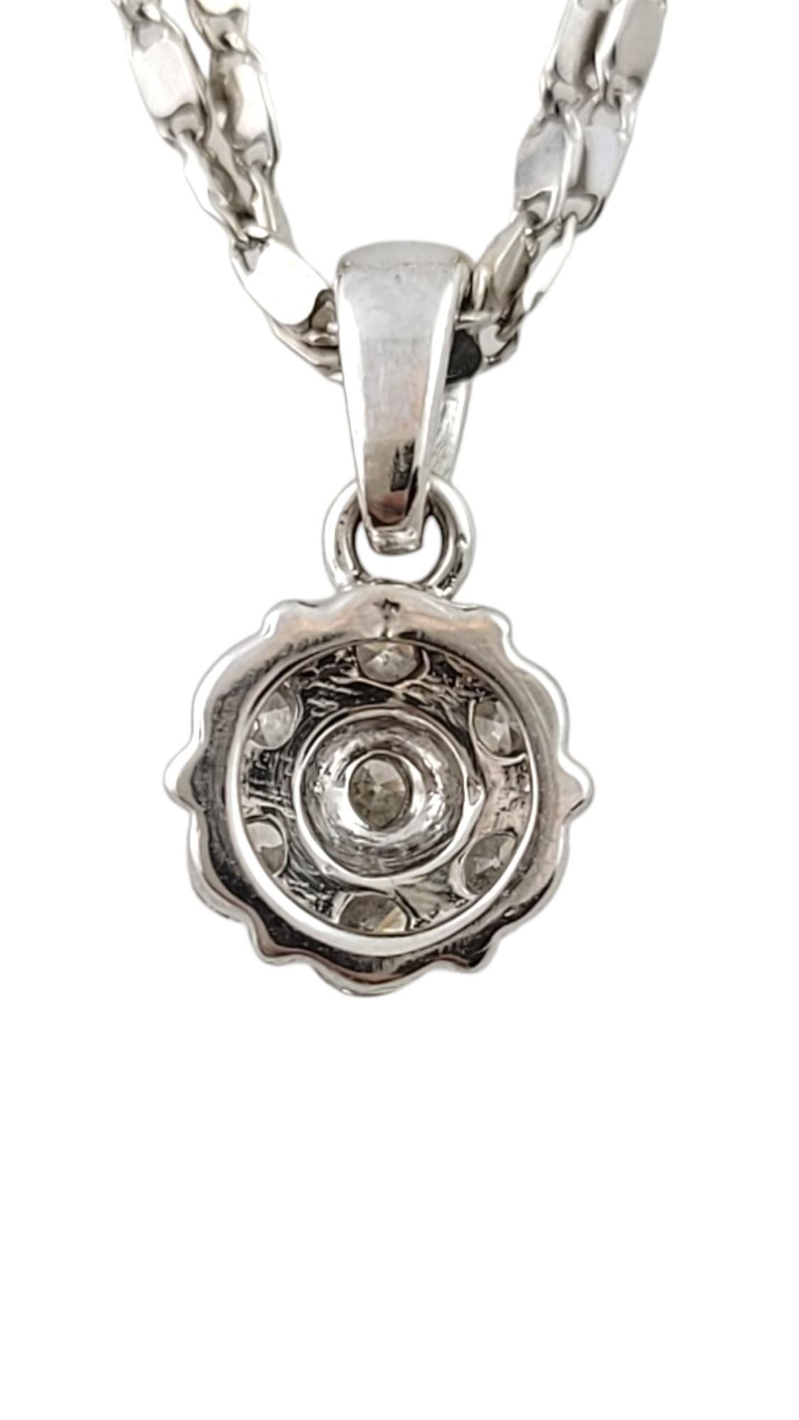 Brilliant Cut 14 Karat White Gold Diamond Pendant Necklace #18112 For Sale