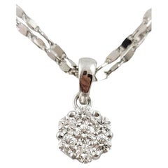 Collier pendentif en or blanc 14 carats et diamants n° 18112