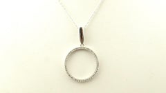 14 Karat White Gold Diamond Pendant Necklace