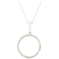 14 Karat White Gold Diamond Pendant Necklace