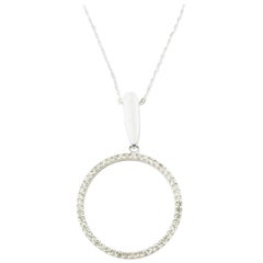 14 Karat White Gold Diamond Pendant Necklace