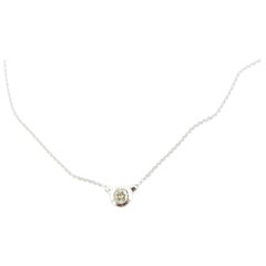 14 Karat White Gold Diamond Pendant Necklace