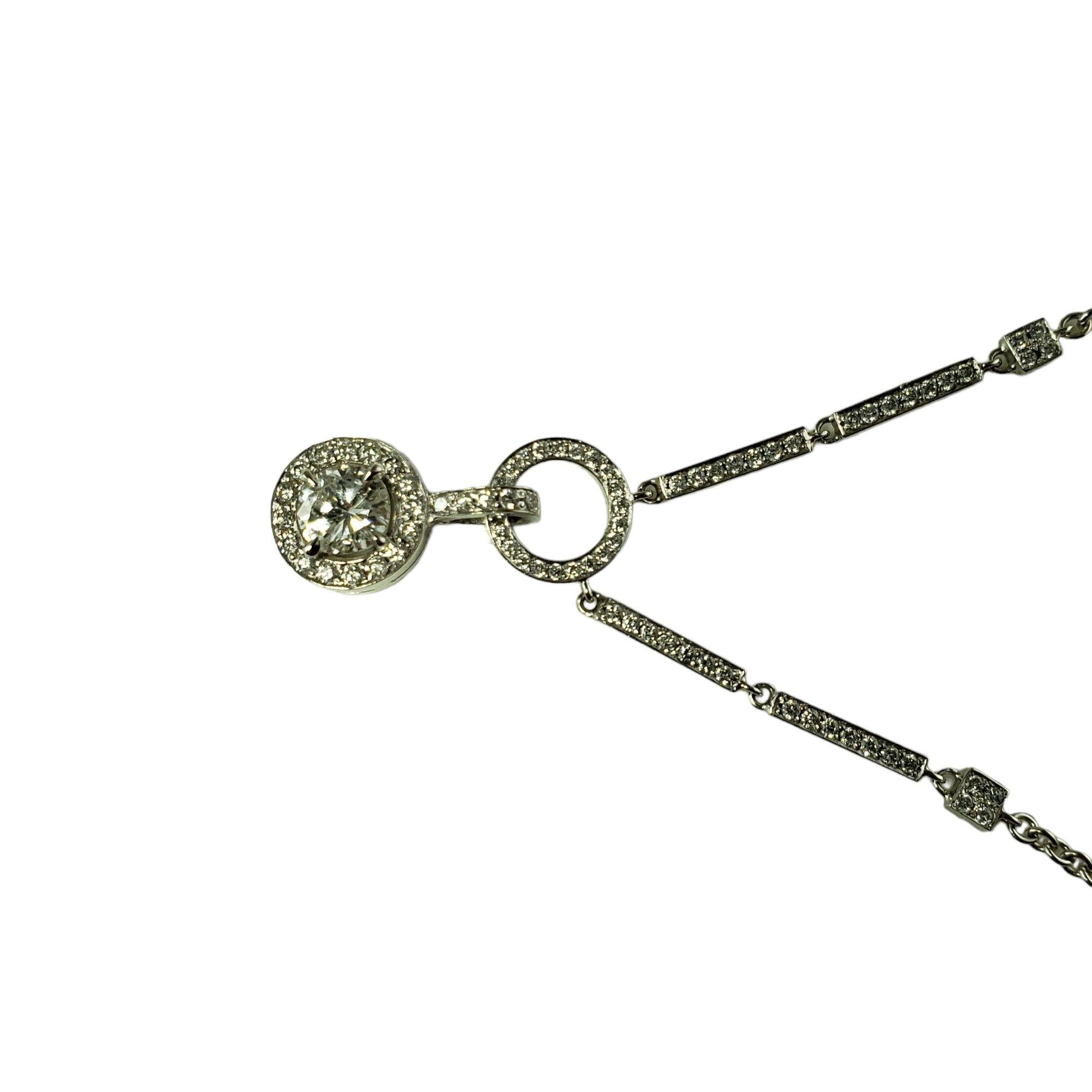 14 Karat White Gold Diamond Pendant Necklace #14595 In Good Condition In Washington Depot, CT