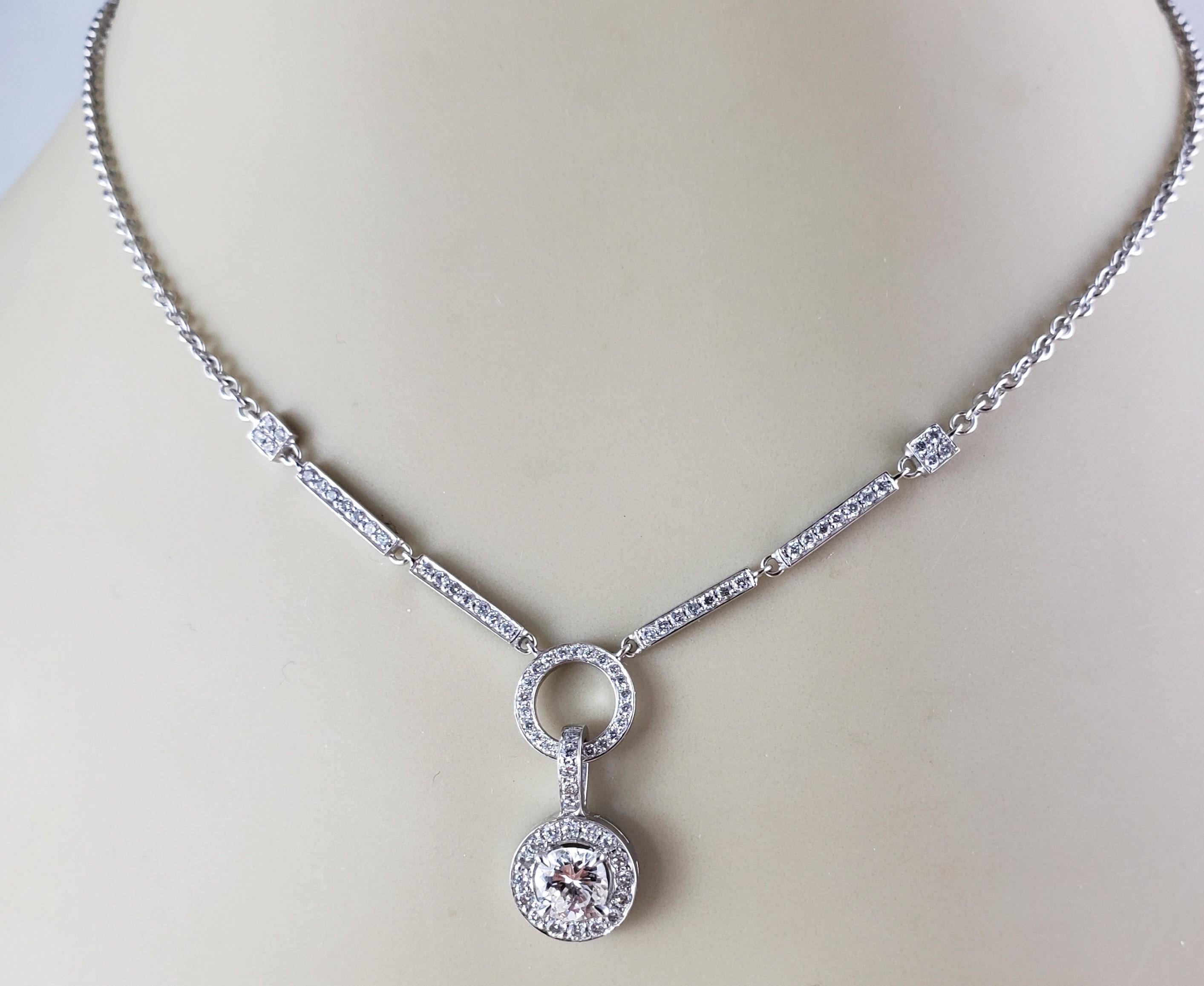 14 Karat White Gold Diamond Pendant Necklace #14595 1