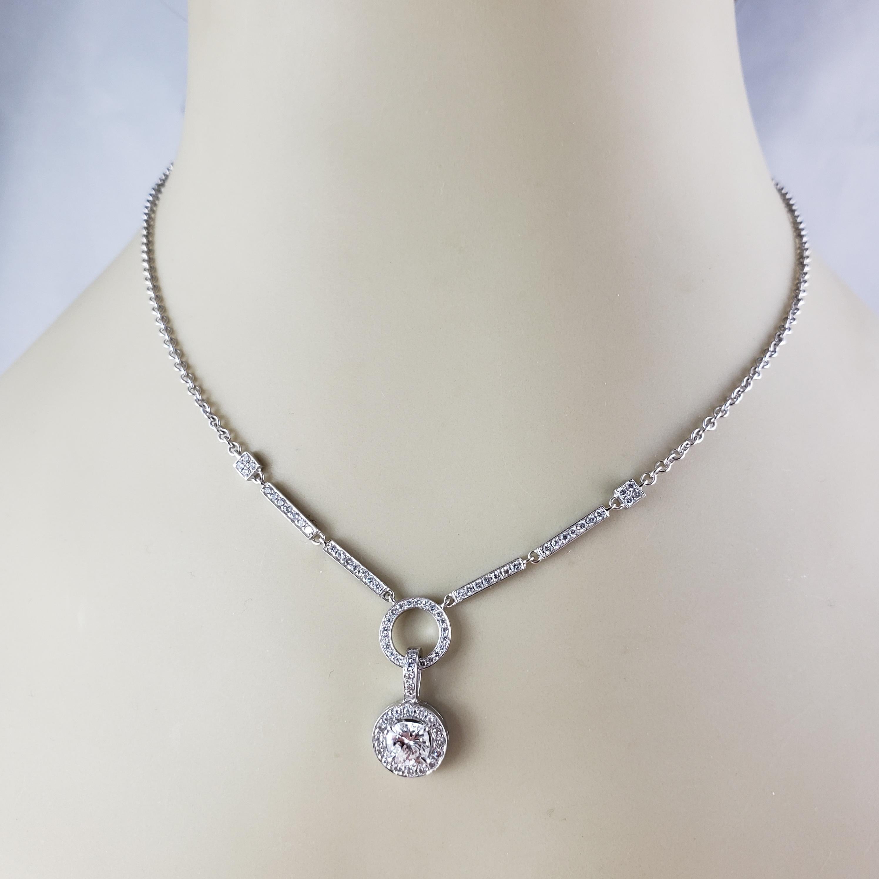 14 Karat White Gold Diamond Pendant Necklace #14595 2