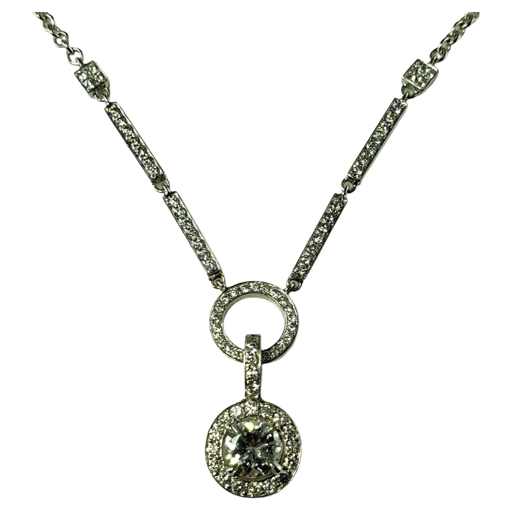 14 Karat White Gold Diamond Pendant Necklace #14595