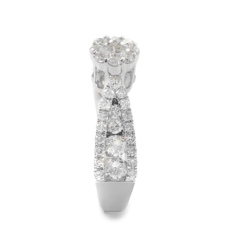 14 Karat Weißgold Diamant Versprechensring im Zustand „Neu“ im Angebot in Southampton, PA