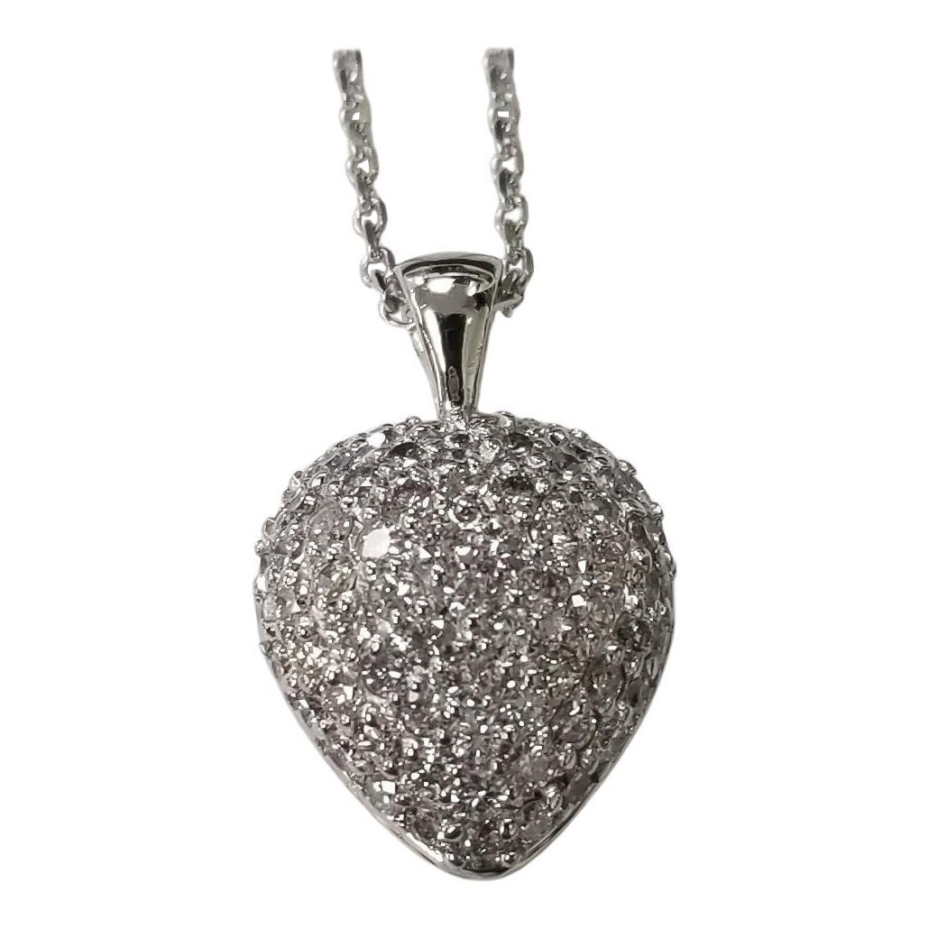 14 Karat Weißgold Diamant Puffed Heart 1,61 Karat