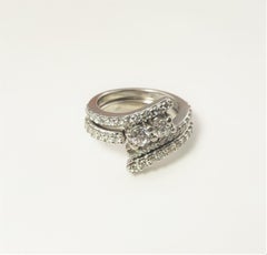 14 Karat White Gold Diamond Ring and Enhancer Band