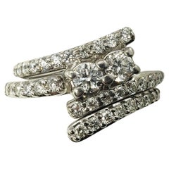 14 Karat White Gold Diamond Ring and Enhancer Band