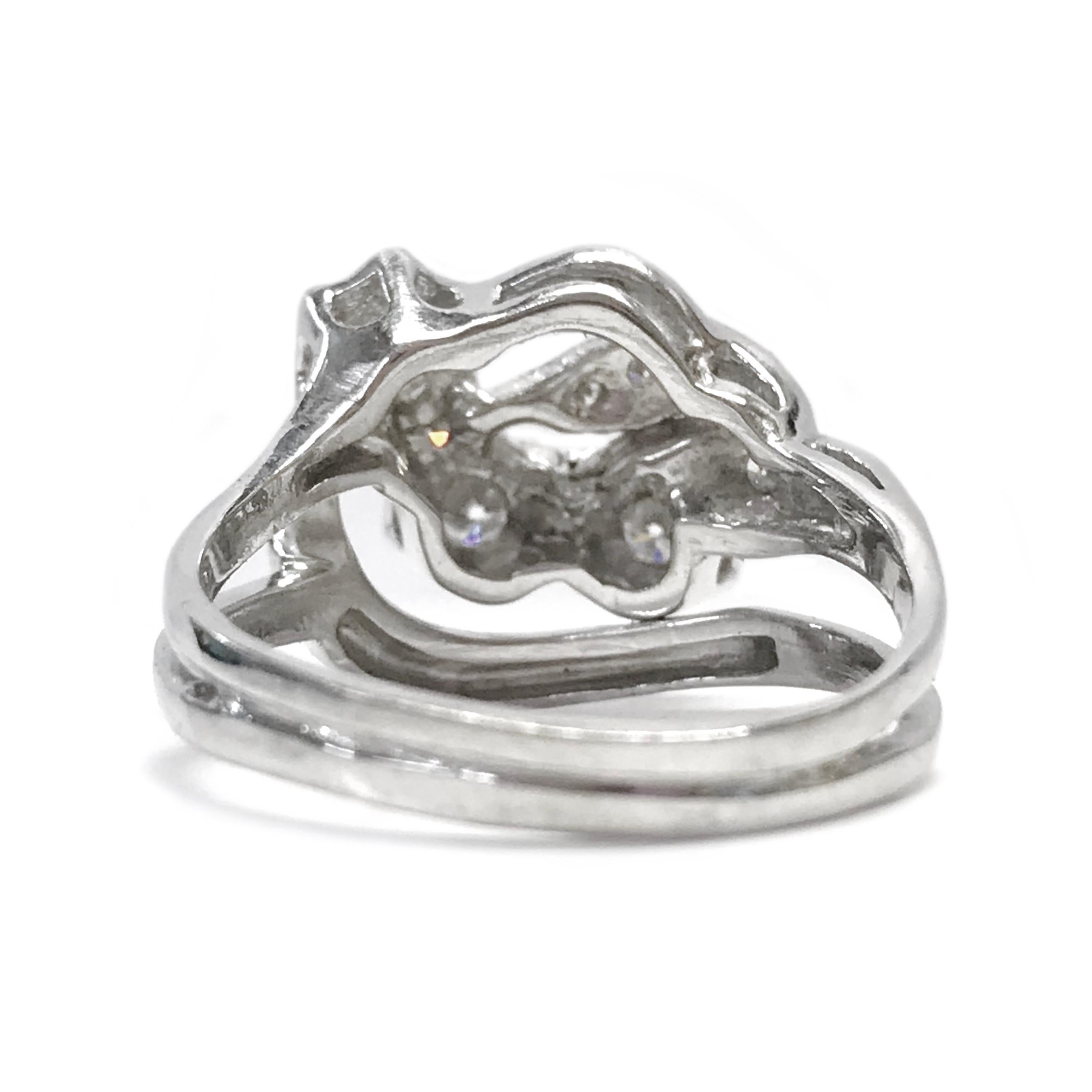 Weißgold-Diamantring, ca. 1950er Jahre im Zustand „Gut“ im Angebot in Palm Desert, CA
