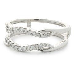 14 Karat White Gold Diamond Ring Guard
