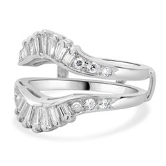 14 Karat White Gold Diamond Ring Guard