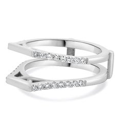 14 Karat White Gold Diamond Ring Guard