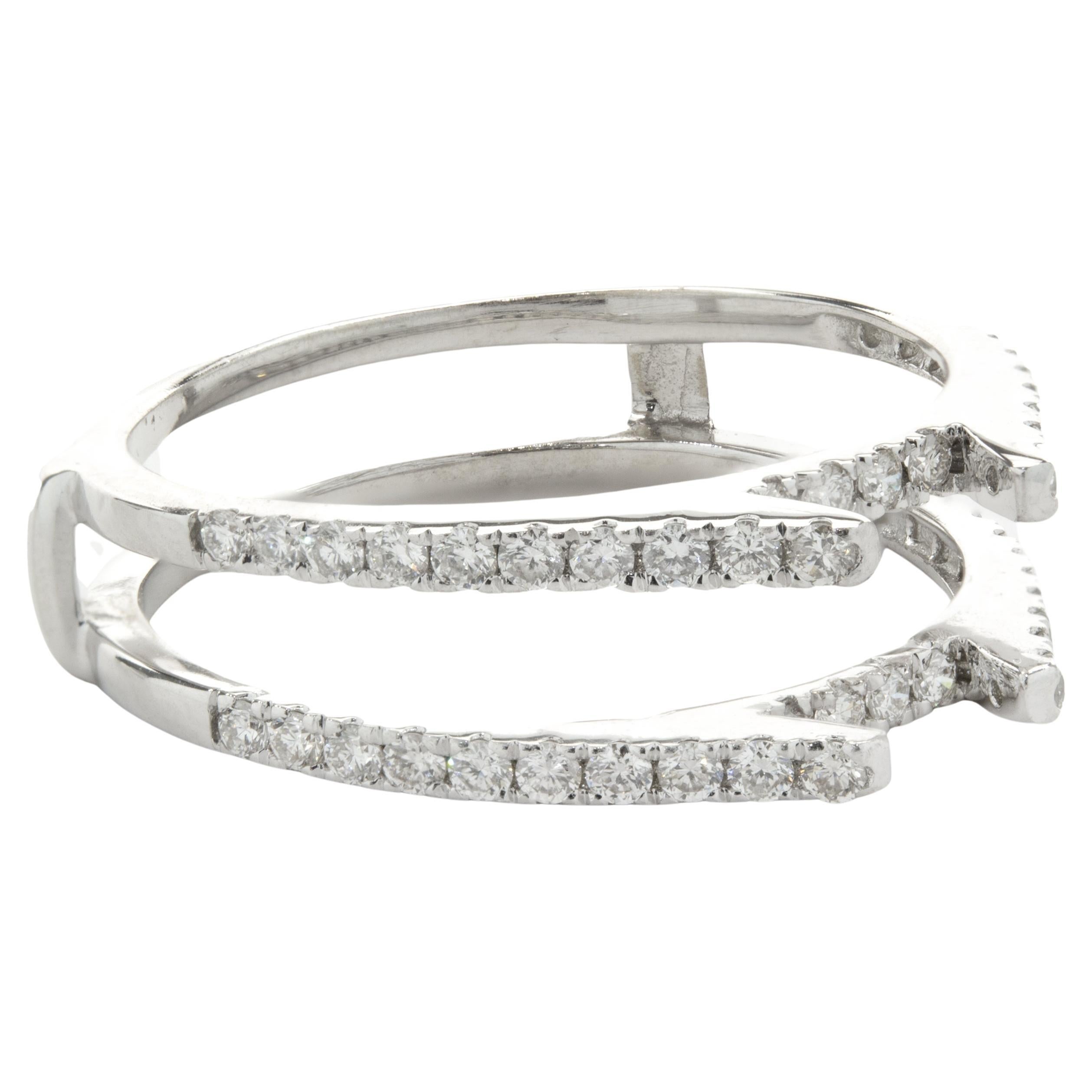 14 Karat White Gold Diamond Ring Guard For Sale