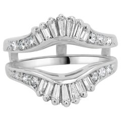 14 Karat White Gold Diamond Ring Guard	