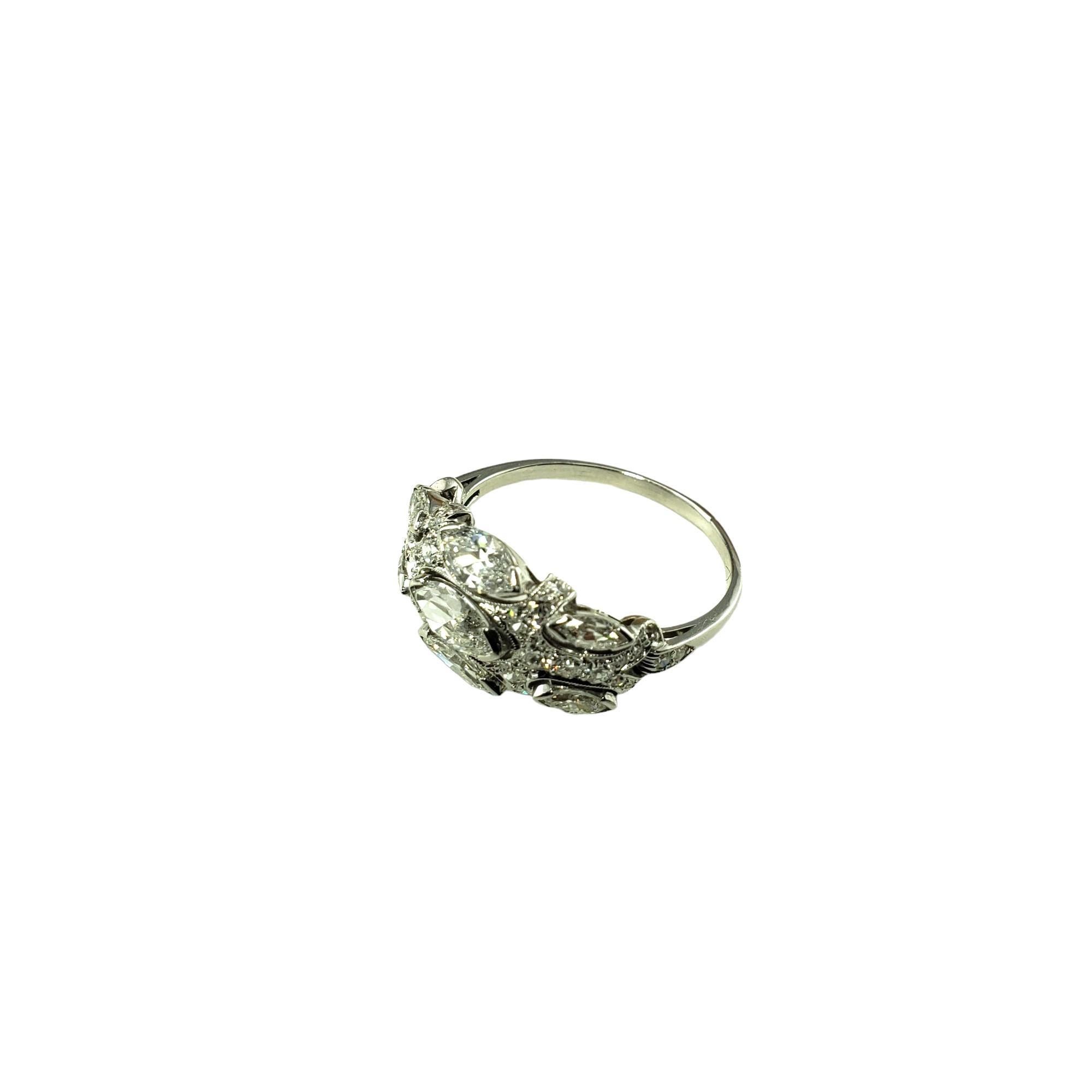 14 Karat White Gold Diamond Ring Size 8 #15743 In Good Condition For Sale In Washington Depot, CT