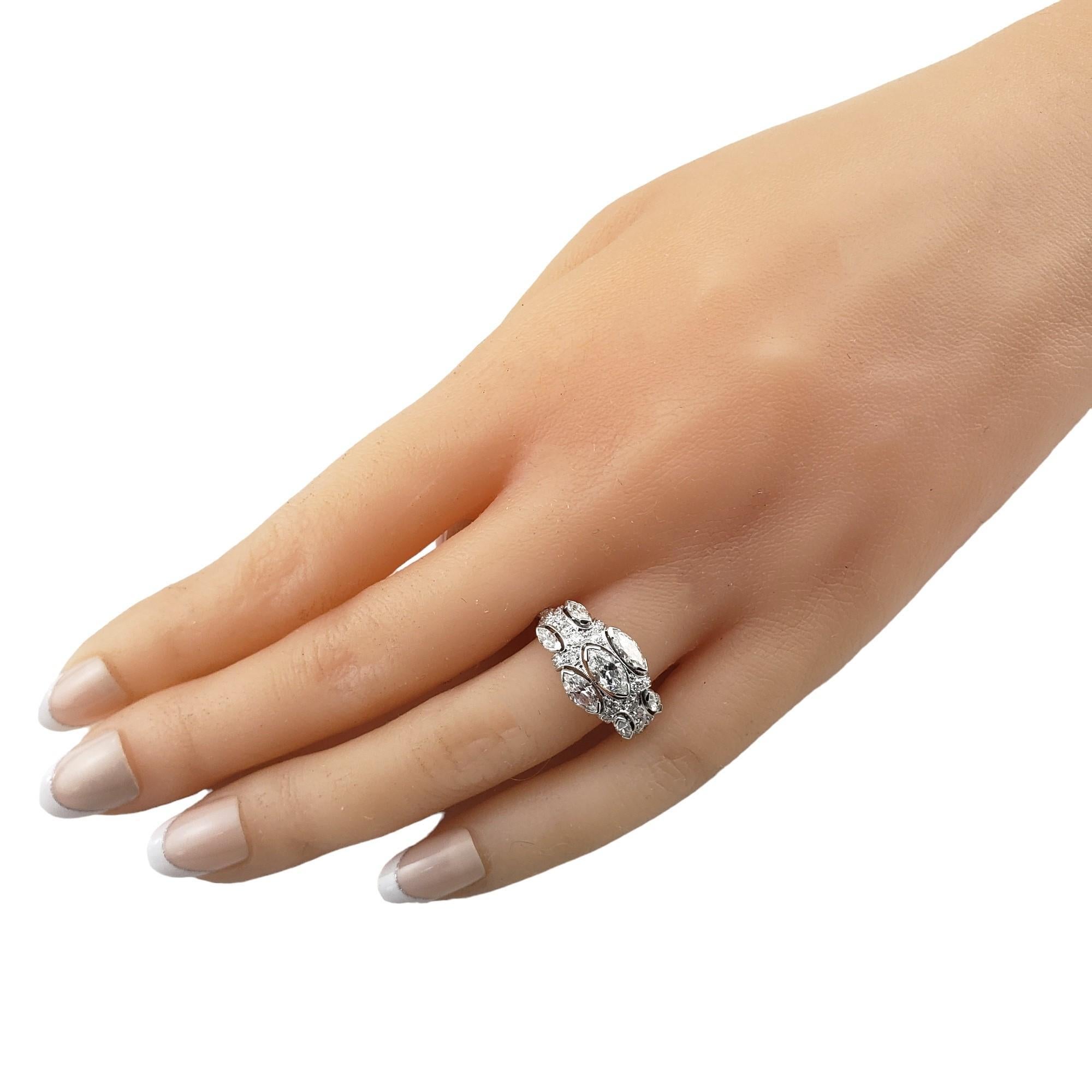 14 Karat White Gold Diamond Ring Size 8 #15743 For Sale 1
