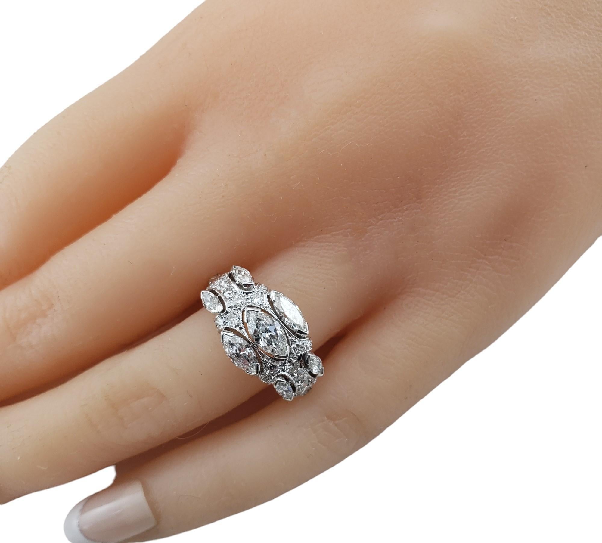 14 Karat White Gold Diamond Ring Size 8 #15743 For Sale 2