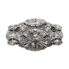 Vintage 14 Karat White Gold Diamond Ring Size 8 JAGi Certified #15743