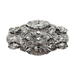Vintage 14 Karat White Gold Diamond Ring Size 8 #15743