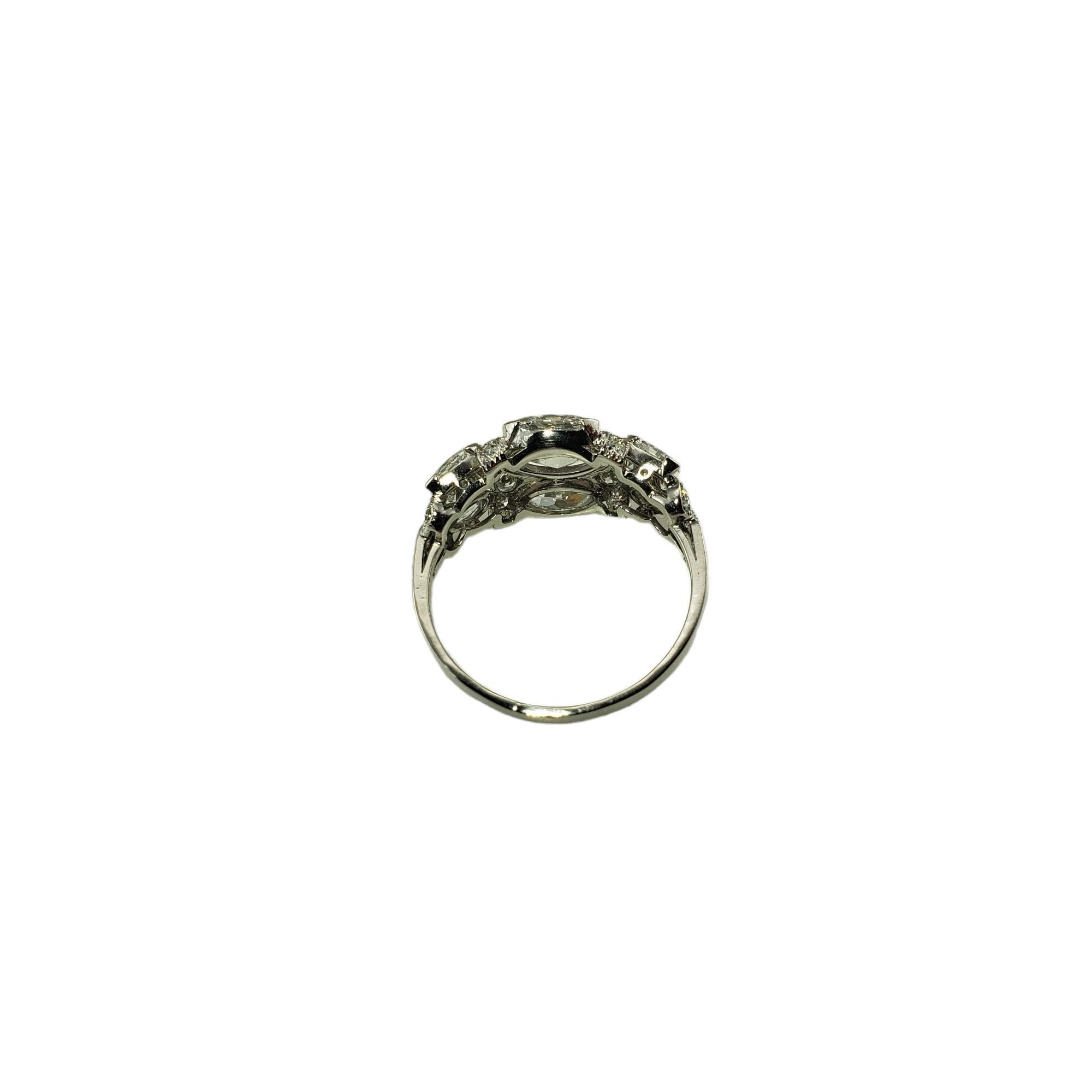 14 Karat White Gold Diamond Ring Size 8 JAGi Certified #21365 In Good Condition For Sale In Washington Depot, CT