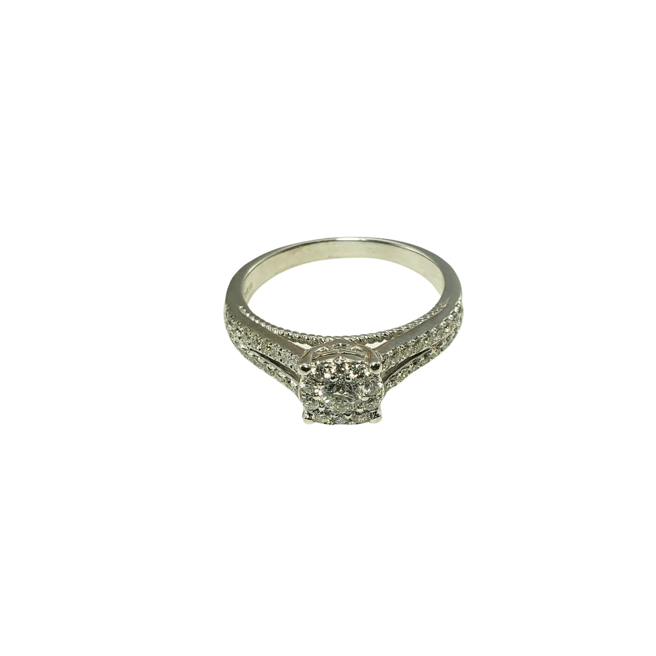 Brilliant Cut 14 Karat White Gold Diamond Ring Size 9.25 For Sale
