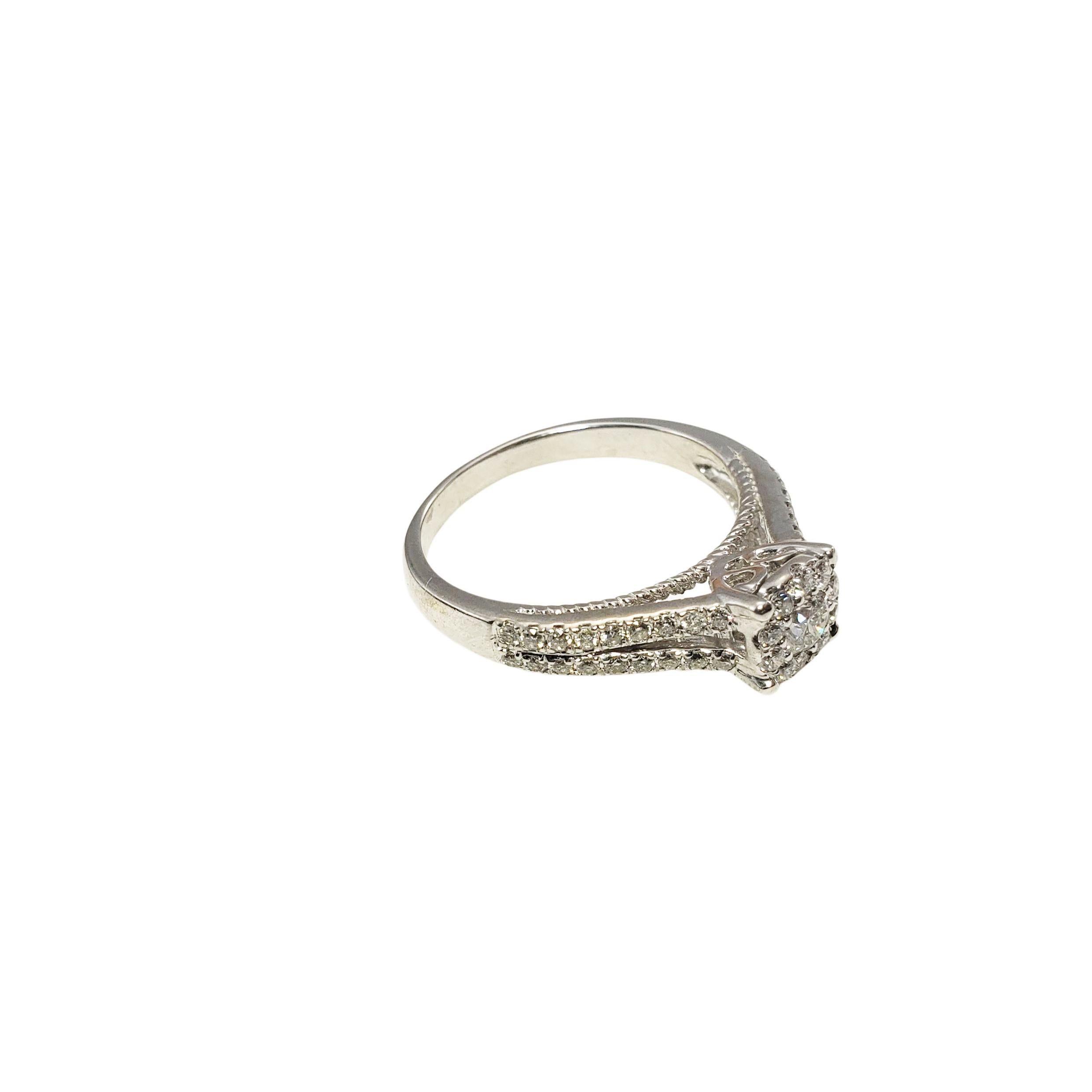 Women's 14 Karat White Gold Diamond Ring Size 9.25 For Sale