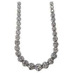 Collier tennis Riviera en or blanc 14 carats et diamants de 5,02 carats