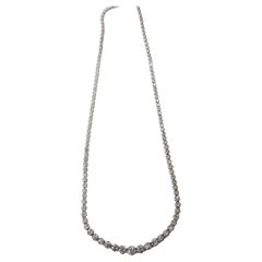 Riviera Tennis-Halskette 14 Karat Weißgold mit 5,56 Karat Diamant