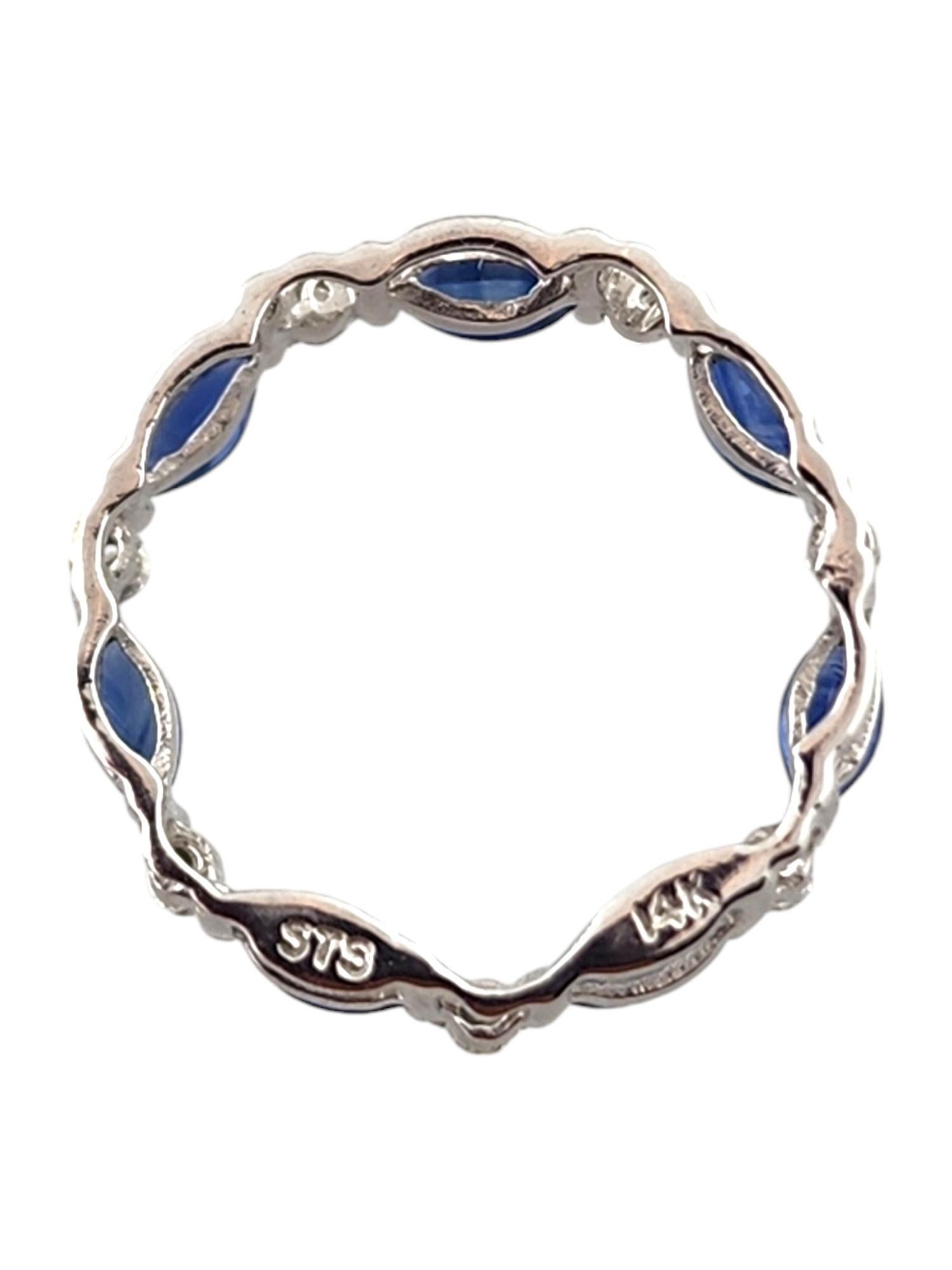 Women's 14 Karat White Gold Diamond & Sapphire Circle Pendant #18939