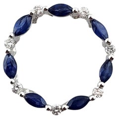 14 Karat White Gold Diamond & Sapphire Circle Pendant #18939