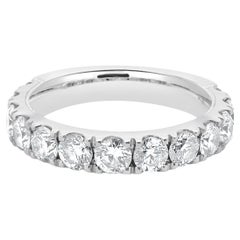 14 Karat White Gold Diamond Semi Eternity Wedding Band