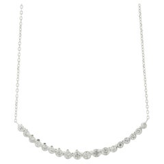 14 Karat White Gold Diamond Smile Necklace