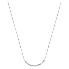 14 Karat White Gold Diamond Smile Necklace