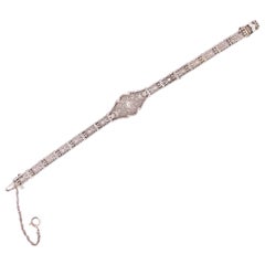 Bracciale solitario in oro bianco 14 carati con diamanti e design a filigrana