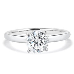Bague de fiançailles solitaire en or blanc 14 carats avec diamant
