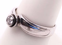 14 Karat White Gold Diamond Solitaire Engagement Ring