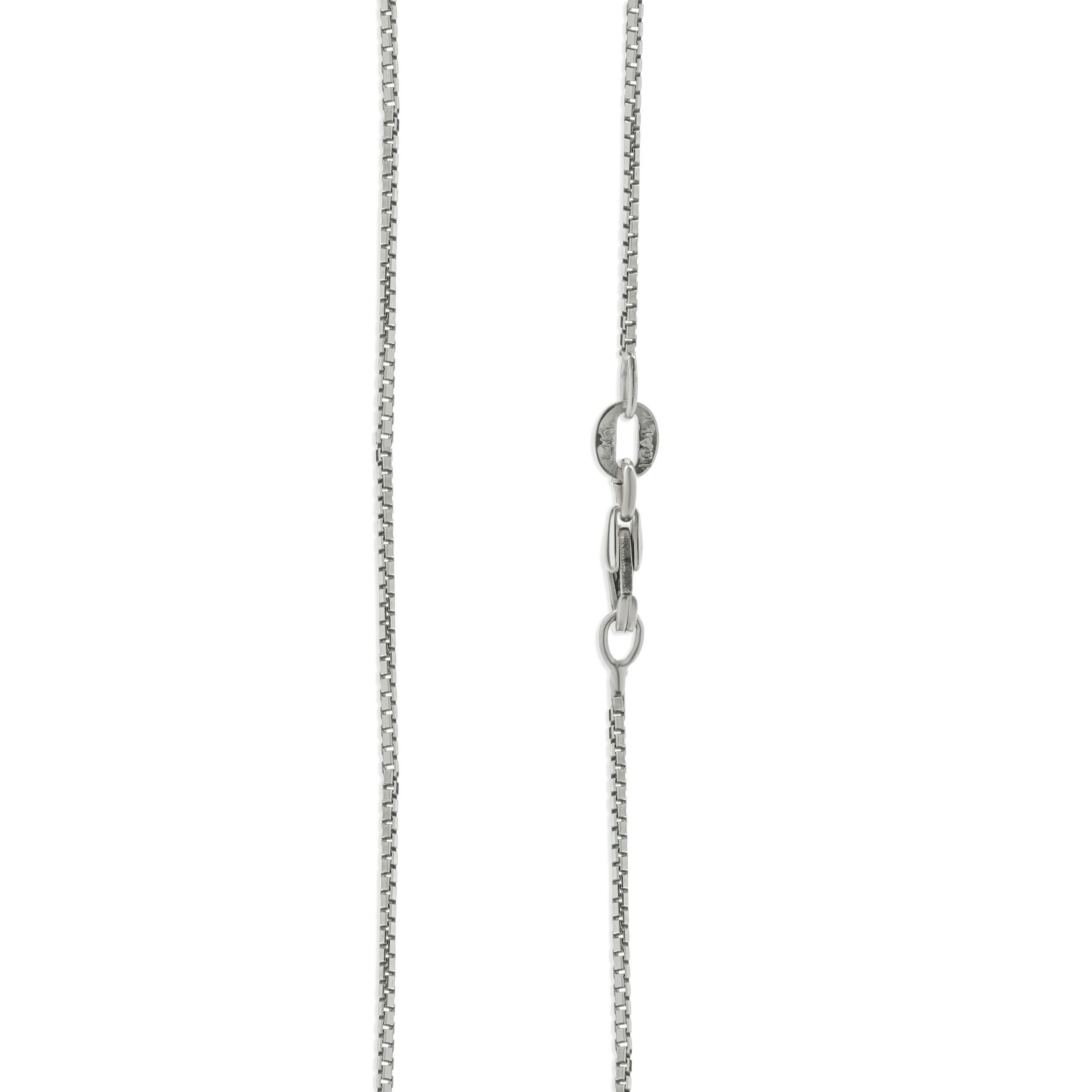 Taglio rotondo Collana con solitario di diamanti in oro bianco 14 carati in vendita