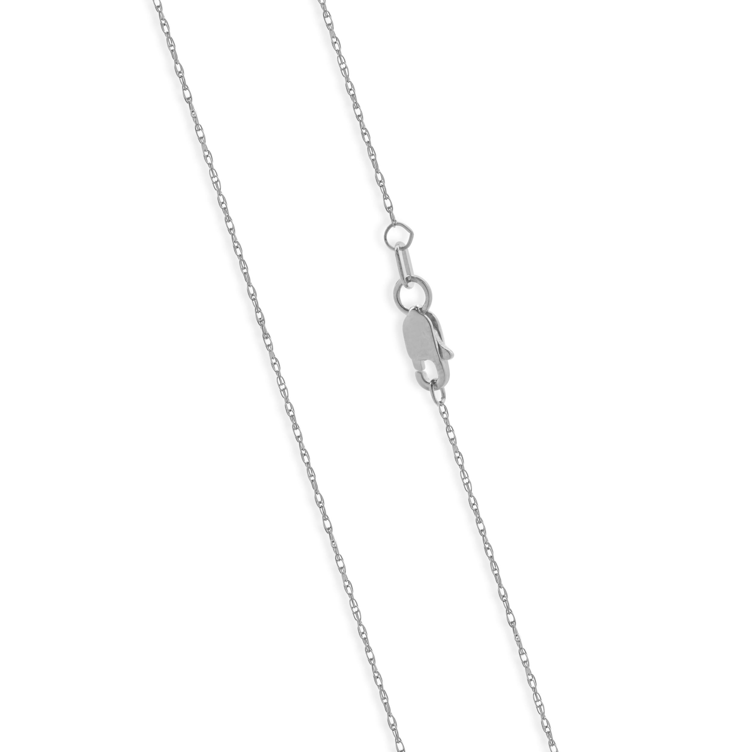 Taglio brillante Collana con solitario di diamanti in oro bianco 14 carati in vendita