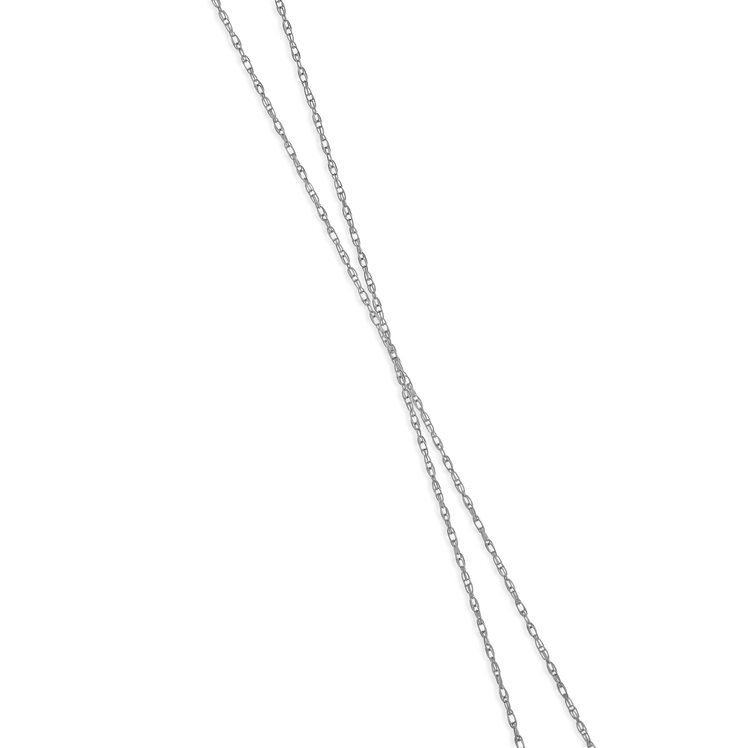Collana con solitario di diamanti in oro bianco 14 carati In condizioni ottime in vendita a Scottsdale, AZ