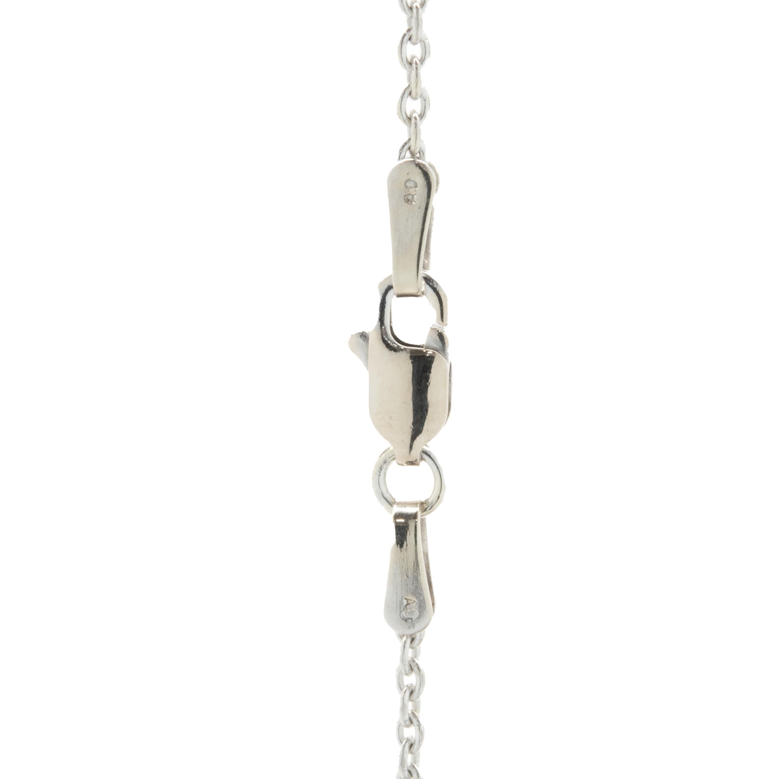 Collier solitaire en or blanc 14 carats et diamants avec extension Excellent état - En vente à Scottsdale, AZ