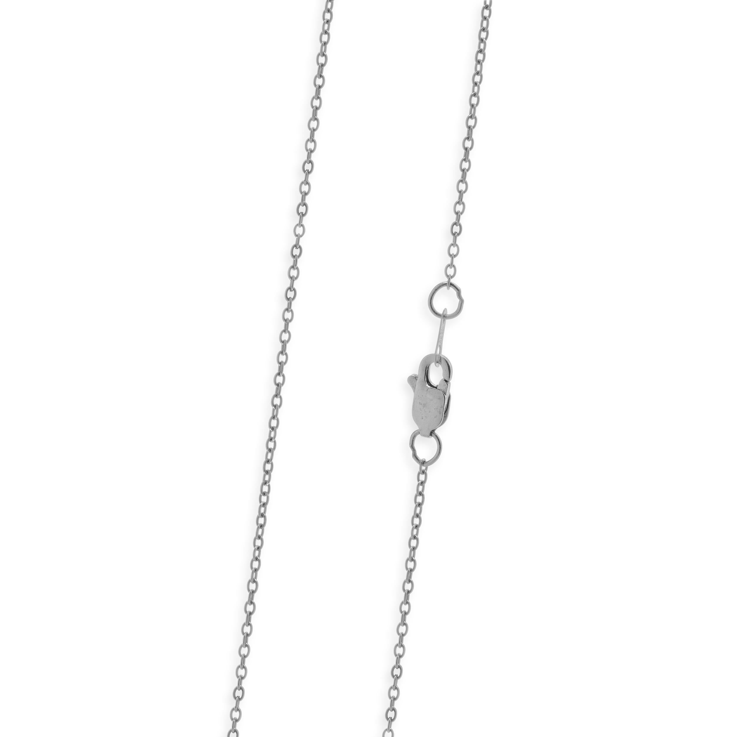 Taglio rotondo Collana con solitario di diamanti in oro bianco 14 carati in vendita