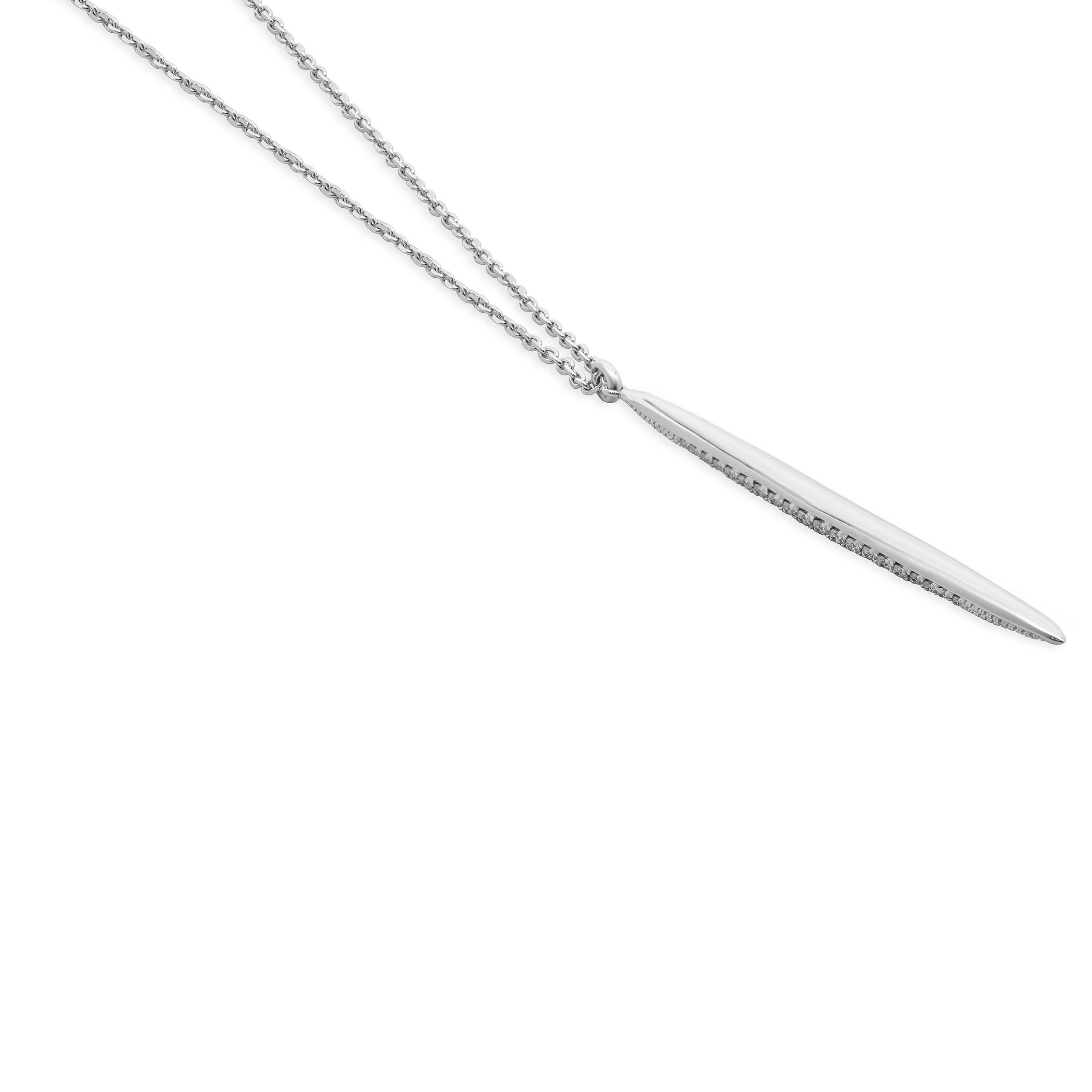 Collar Lanza Diamante Oro Blanco 14 Kilates en Excelente estado para la venta en Scottsdale, AZ