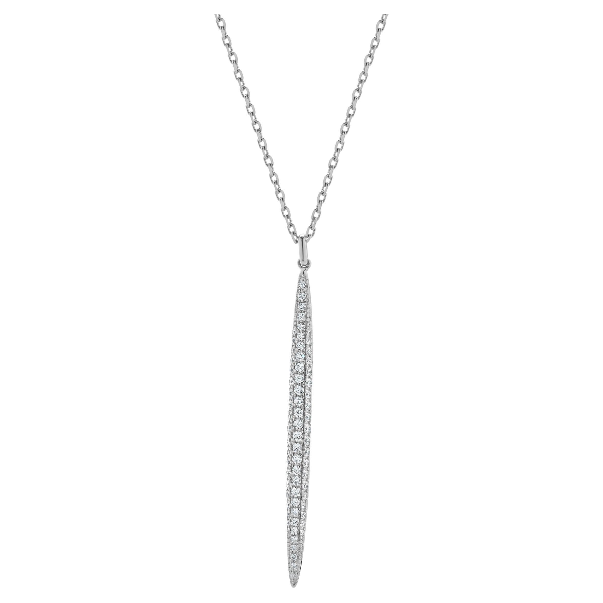 Collar Lanza Diamante Oro Blanco 14 Kilates en venta