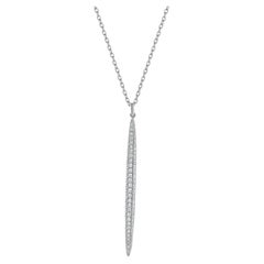 14 Karat Weißgold Diamant-Speer-Halskette