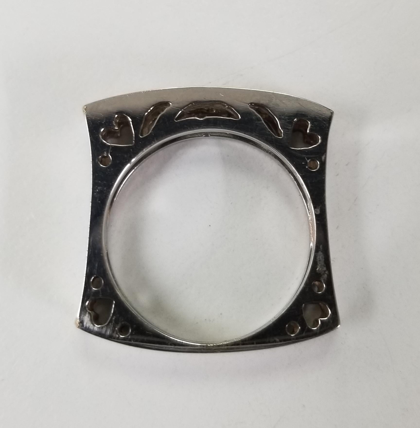 14 Karat White Gold Diamond Square Ring In New Condition In Los Angeles, CA