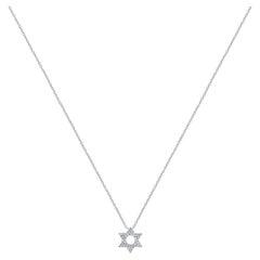 14 Karat White Gold Diamond Star of David Necklace 14 Karat White Gold Diamond Star of David Necklace